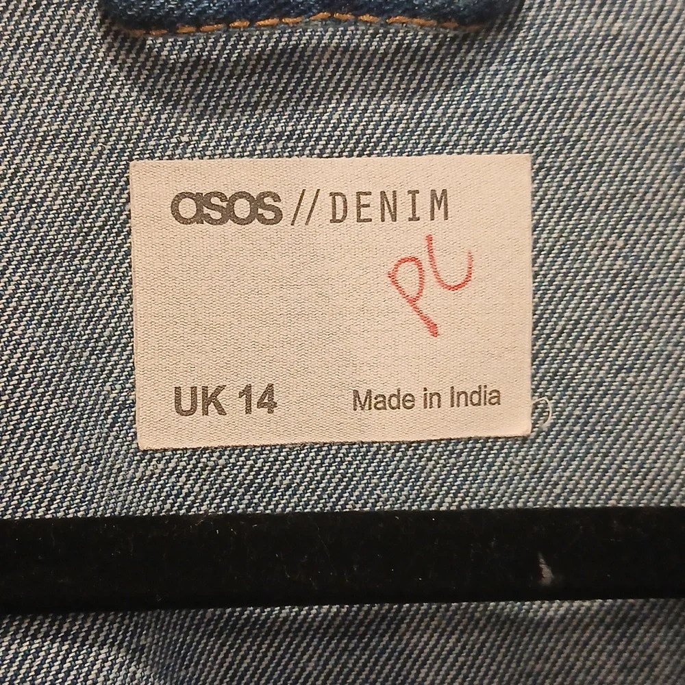 Asos Oversized Denim Jean Jacket Size US 10 - Picture 2 of 4